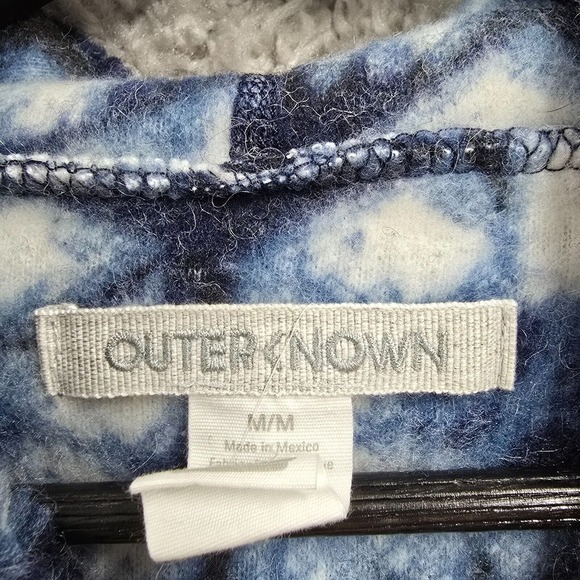 Outerknown Hoodie Mens Medium Blue Tie‎ Dye Fleece Pullover Kangaroo Pocket - Picture 5 of 13